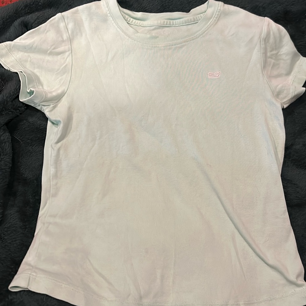 Vineyard Vines light green tee. A few minor stains, still in good condition!